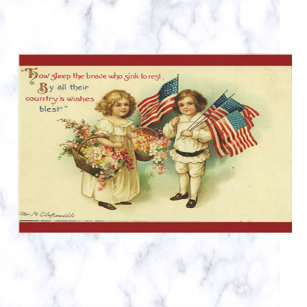 Carte Postale Enfants patriotiques vintages Première Guerre mond