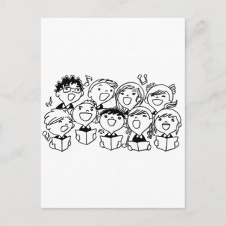 Carte Postale Enfants qui chantent avec joie