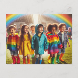 Carte Postale Enfants Rainbow