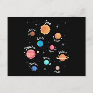 Carte Postale Enfants Système solaire Planètes Connaissances Esp