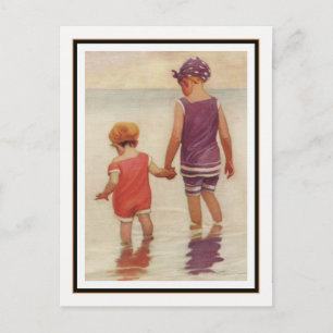Carte Postale Enfants vintages à la canne par Jessie Willcox Smi
