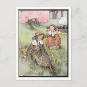 Carte Postale Enfants vintages dans le pré par Anne Anderson