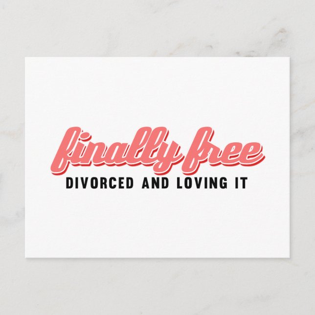 Carte Postale Enfin Libre Funny Divorce (Devant)