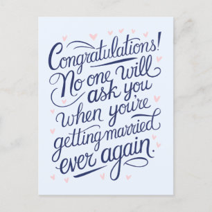 Carte Postale Enfin mariés Mariage drôle de couples