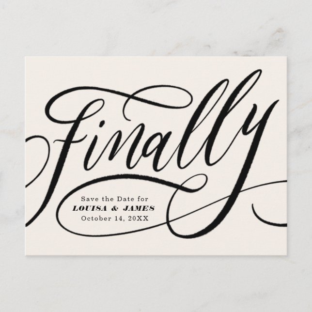 Carte Postale Enfin reporté Modifier la date Enregistrer la date (Devant)