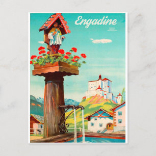 Carte Postale Engadine, City Spring, Switzerland