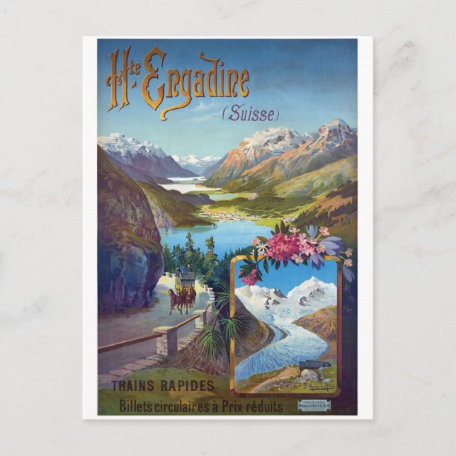 Carte Postale Engadine, Paysage d'été, Suisse (Devant)