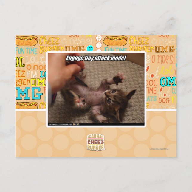 Carte Postale Engagez le mode d'attaque minuscule ! (Devant)