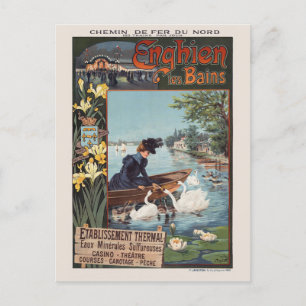 Carte Postale Enghien les Bains France Poster vintage 1900