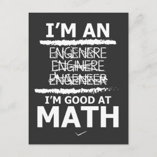 Carte Postale Enginere Engeneer Bon À Math Shirt Engineer Cadeau