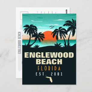 Carte Postale Englewood Beach Florida Retro Sunset Souvenirs 60s