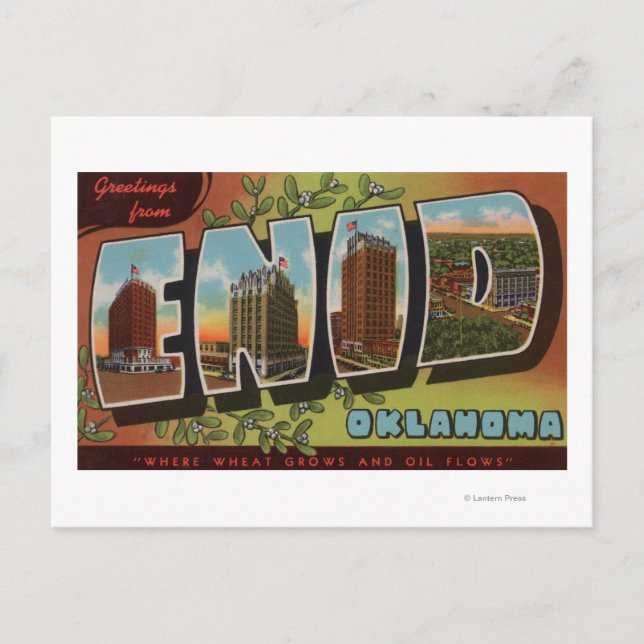 Carte Postale Enid, OklahomaGrandes lettres ScènesEnid, OK (Devant)