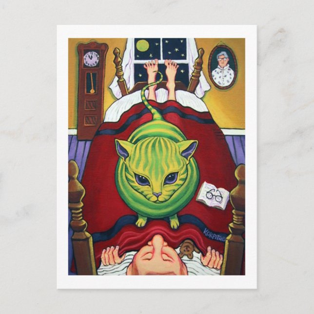 Carte Postale Enlèvement d'Aliens - ou propriétaire d'un chat ? (Devant)