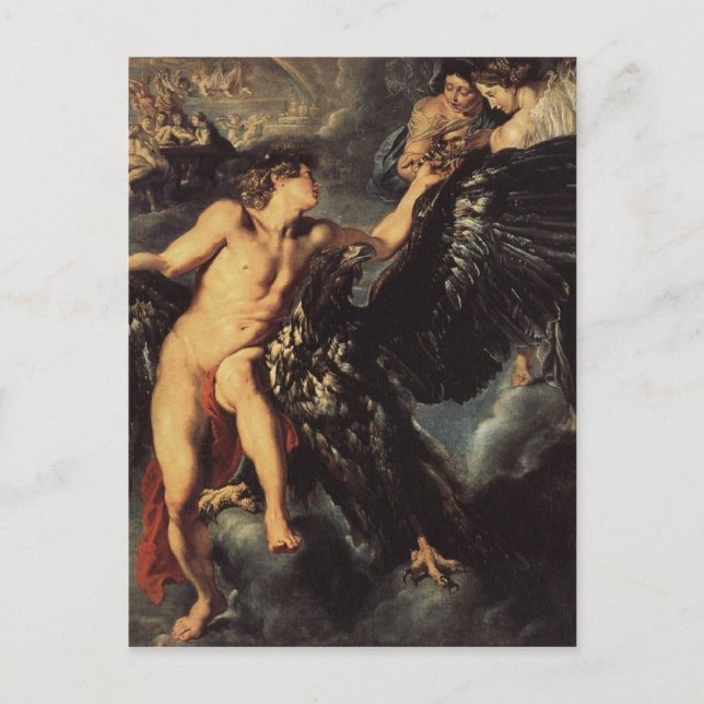 Carte Postale Enlèvement de Ganymed - Rubens (Devant)