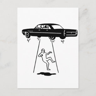 Carte Postale enlèvement de voiture d'aliens