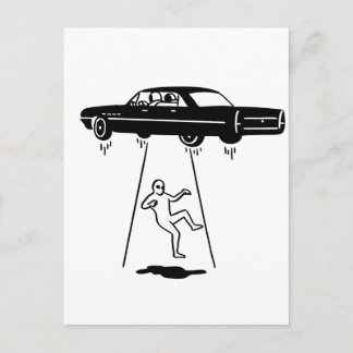 Carte Postale enlèvement de voiture d'aliens