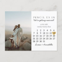 Enregistrer la date Calendrier Coeur Janvier 2024