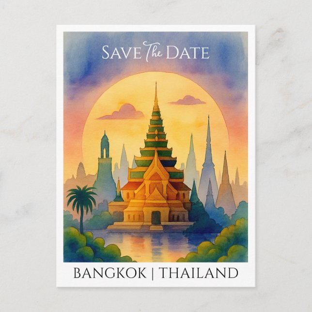 Carte Postale Enregistrer la date de l'annonce Bangkok Thaïlande (Devant)