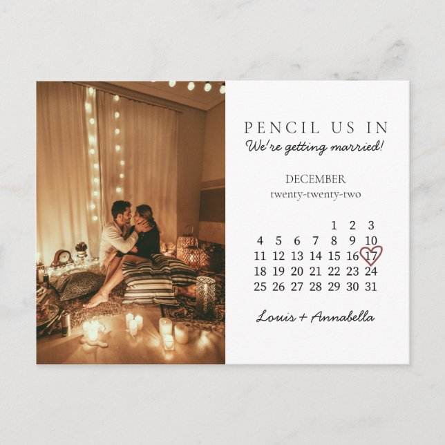 Carte Postale Enregistrer la date Décembre 2022 Calendrier mensu (Devant)