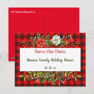 Carte Postale Enregistrer la date Famille Repas de Noël Invitati