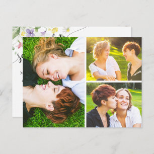 Carte Postale Enregistrer La Date Fleur sauvage D'Aquarelle 3-Ph