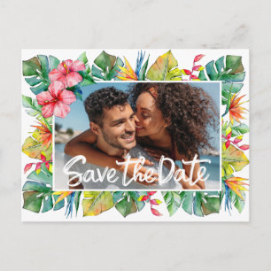 Carte Postale Enregistrer La Date Mariage Tropical
