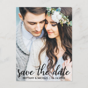 Carte Postale Enregistrer la date moderne Fiançailles photo cart