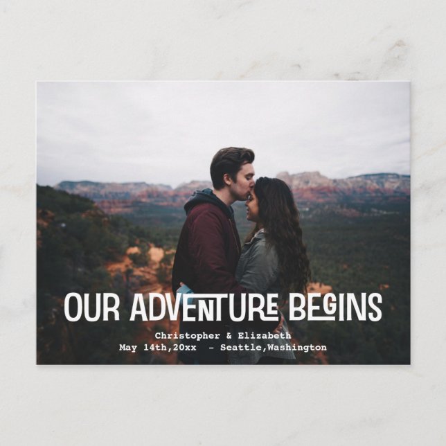 Carte Postale Enregistrer La Date Notre Fiançailles Mariage Aven (Devant)