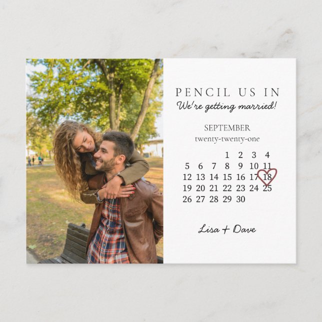 Carte Postale Enregistrer la date Septembre 2021 Calendrier Mois (Devant)