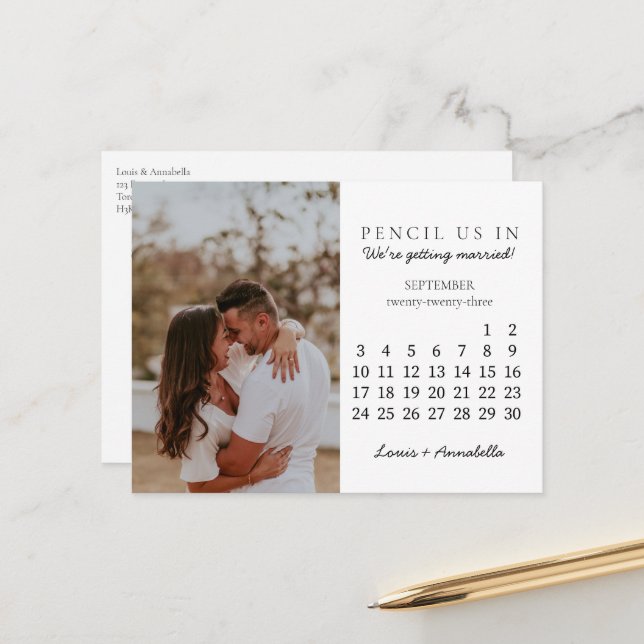Carte Postale Enregistrer la date Septembre 2023 Calendrier mens (Devant/Arrière en situation)
