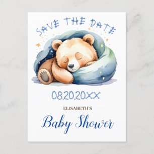 Carte Postale Enregistrer la date Teddy Bear Baby shower