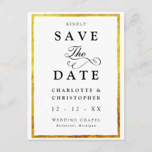 Carte Postale enregistrer la date vintage avec une bordure fauss