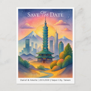 Carte Postale Enregistrer L'Annonce De Date   Taipei Taïwan