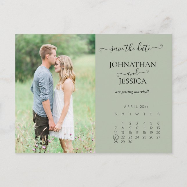 Carte Postale Enregistrer le calendrier des dates (Devant)