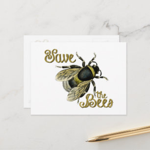 Carte Postale Enregistrer l'illustration Vintage des abeilles
