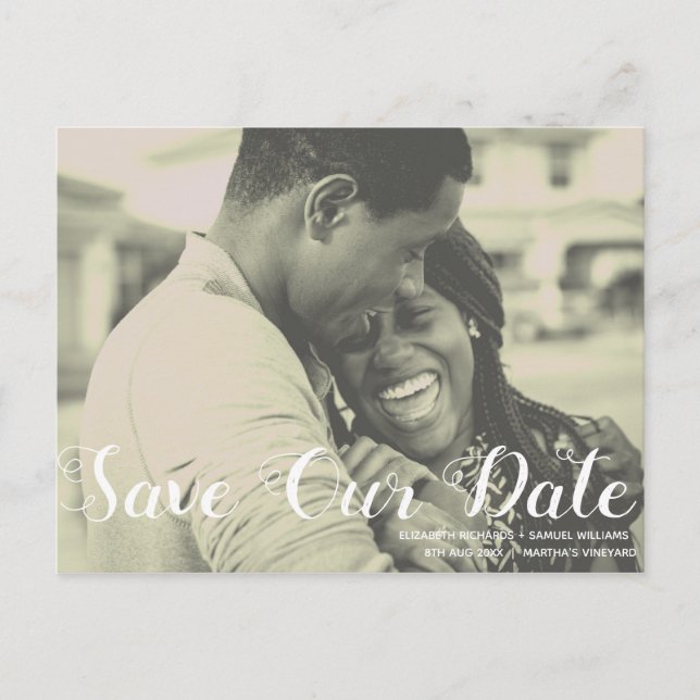 Carte Postale Enregistrer notre Faire-part Mariage de date (Devant)