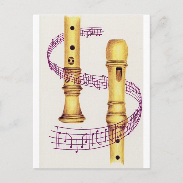 Carte Postale Enregistreur et musique (Devant)