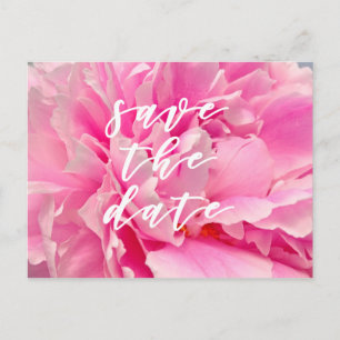 Carte Postale Enregistrez la date ! Élégant Peonies Roses