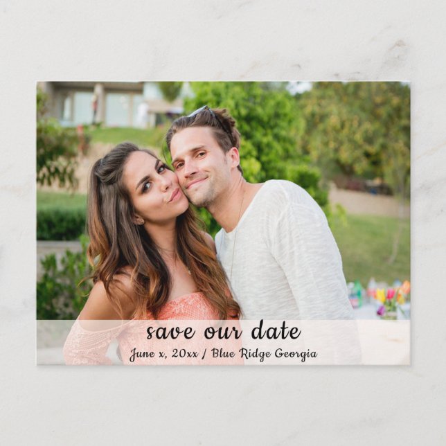 Carte Postale Enregistrez notre date, Annonce, Photo (Devant)