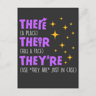 Carte Postale Enseignant Anglais École Grammaire Enseignant