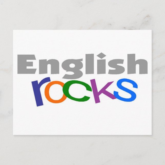 Carte Postale Enseignant anglais "English Rocks" Cadeaux (Devant)