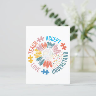 Carte Postale Enseignant Autisme Enseigner Accepter Comprendre A