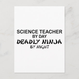 Carte Postale Enseignant des sciences mort Ninja