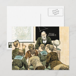 Carte Postale Enseignant et étudiants. Art vintage