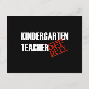 CARTE POSTALE ENSEIGNANT HORS SERVICE KINDERGARTEN DARK