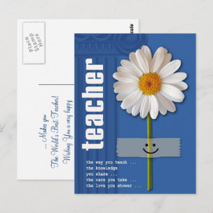 Carte Postale Enseignant Merci. Smiling Daisy