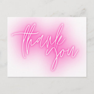 Carte Postale Enseigne lumineuse rose néon Merci Tendance