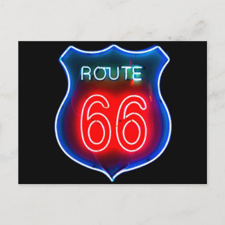Carte Postale Enseigne Route 66 néon