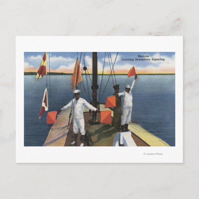 Carte Postale Enseignement des recrues Semaphore Signal - US Nav (Devant)