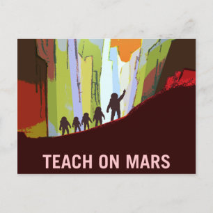 Carte Postale Enseignement vintage sur Mars Recrutement